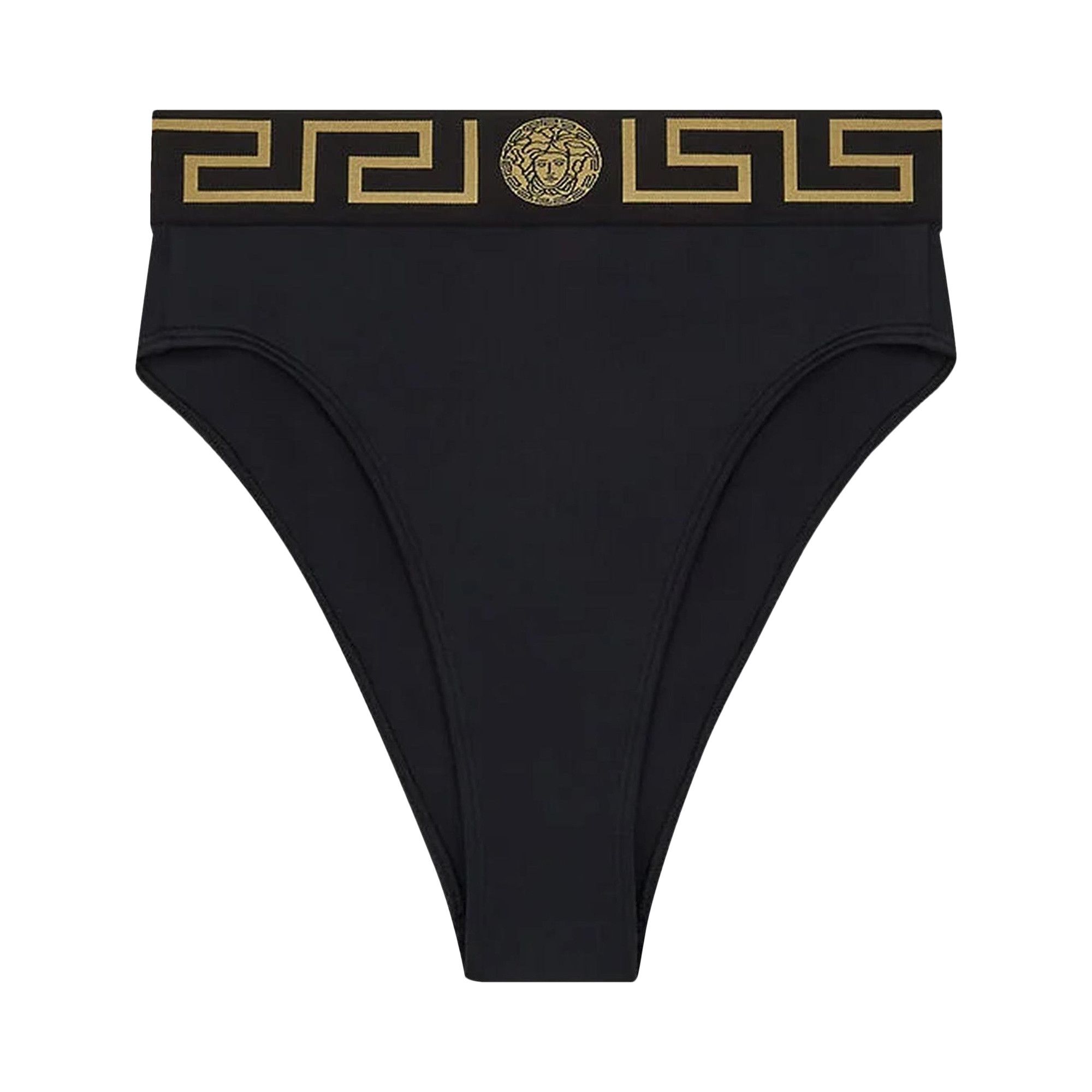 Buy Versace Greca Border High Waist Bikini Bottom 'Black