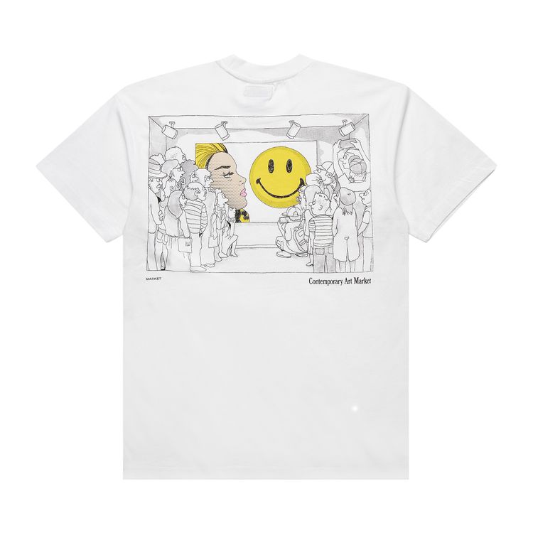 Market Smiley Contemporary Art Tee White