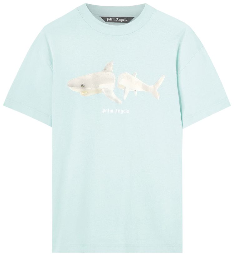 Palm Angels Shark Classic Tee Light BlueWhite
