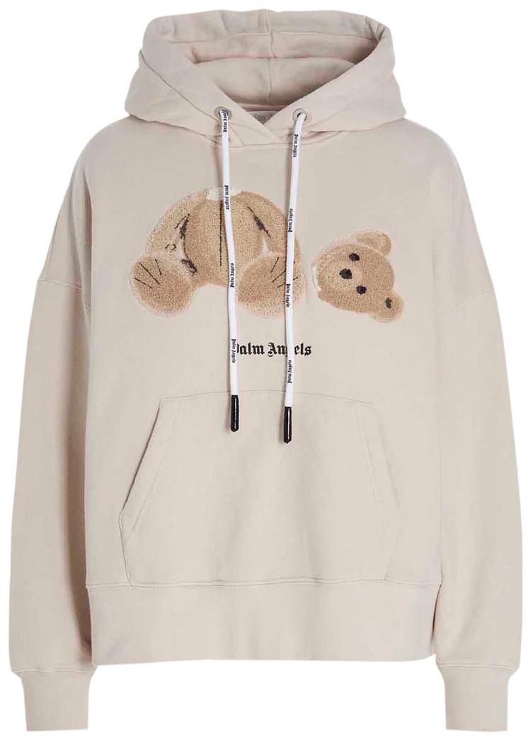 Palm Angels Bear Hoodie Crystal GreyBrown