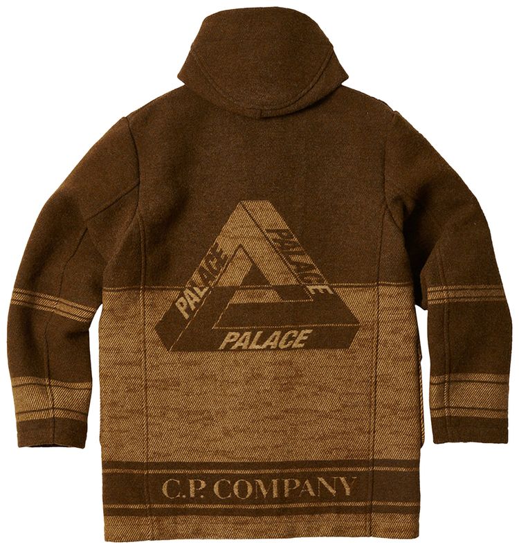 Palace x CP Company Duffel Jacket Rubber Wool Brown