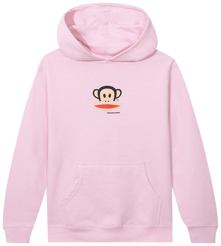 Anti Social Social Club Kids x Paul Frank Logo Hoodie Pink