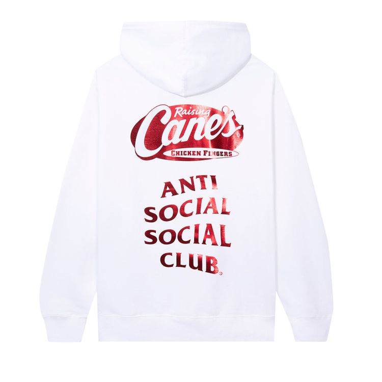 Anti Social Social Club x Raising Canes Shimmer Stack Hoodie White