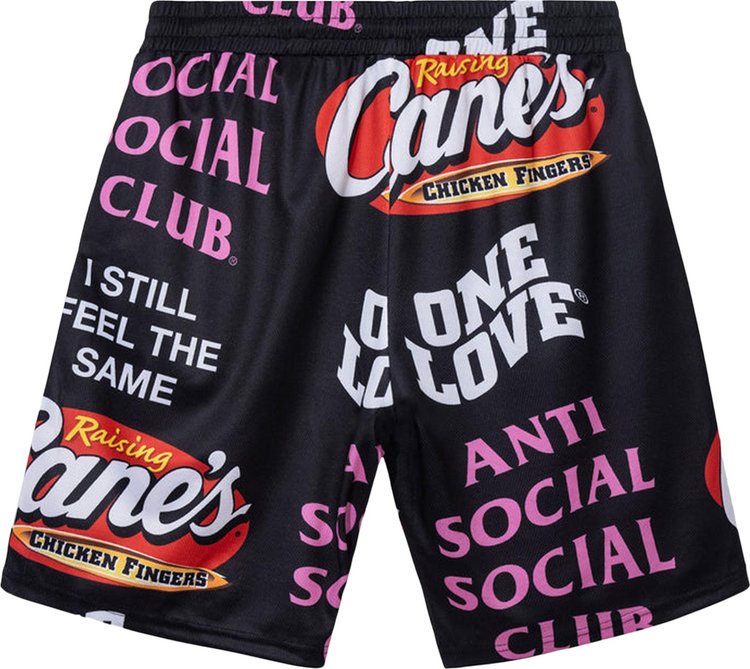 Anti Social Social Club x Raising Canes Trademark Mesh Shorts Black