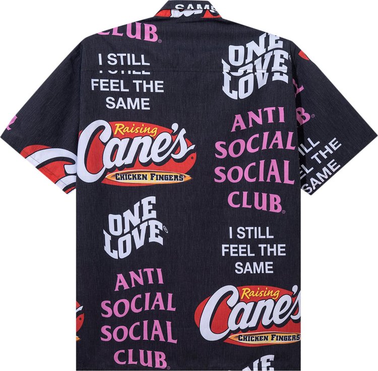 Anti Social Social Club x Raising Canes Trademark Button Up Black