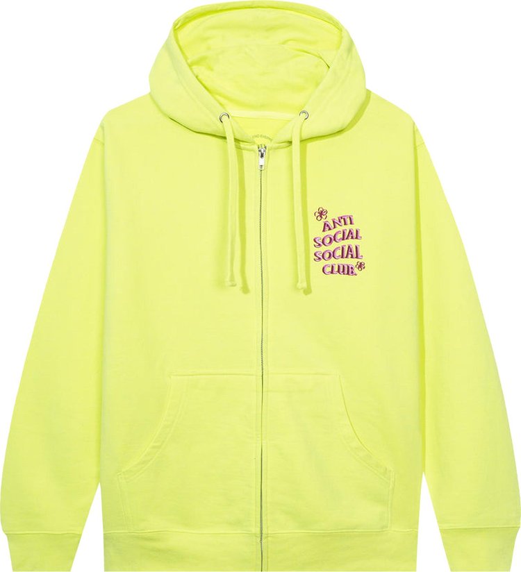 Anti Social Social Club Coral Crush Zip Hoodie 'Yellow'