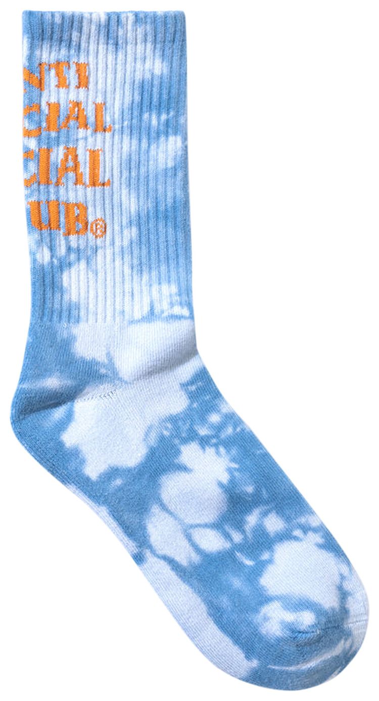 Anti Social Social Club Call My Bluff Tie Dye Socks Blue