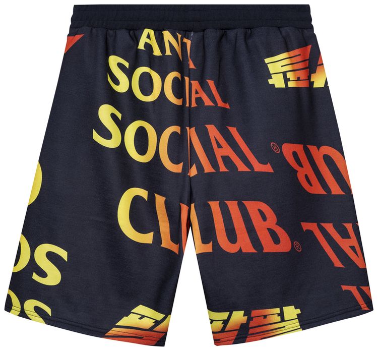 Anti Social Social Club Whisped Terry Fleece Shorts Black