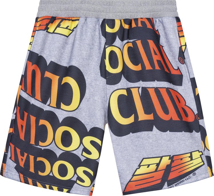 Anti Social Social Club Whisped Terry Fleece Shorts Grey