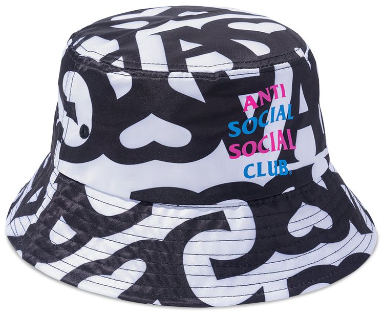 Anti Social Social Club Negative Space Bucket Cap White