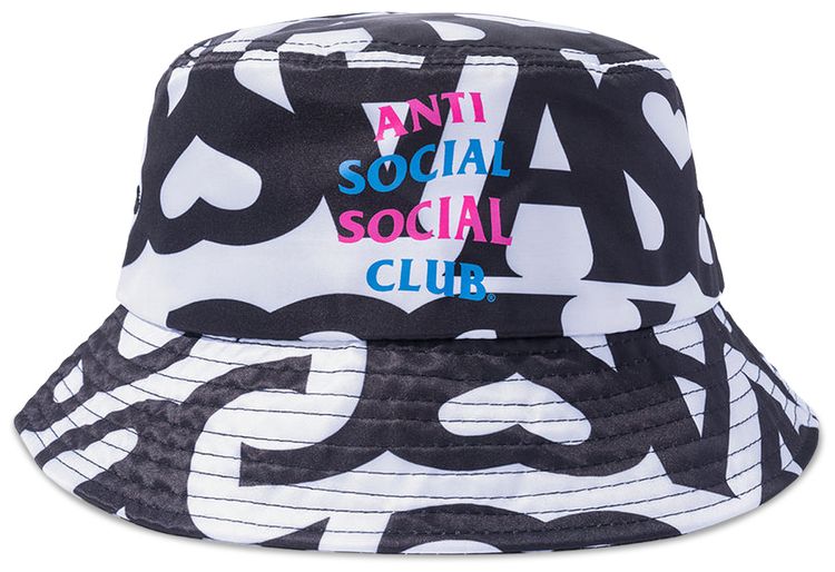 Anti Social Social Club Negative Space Bucket Cap White