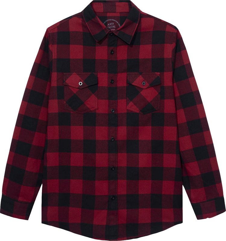 Anti Social Social Club Happiest Place On Earth Flannel 'Red'