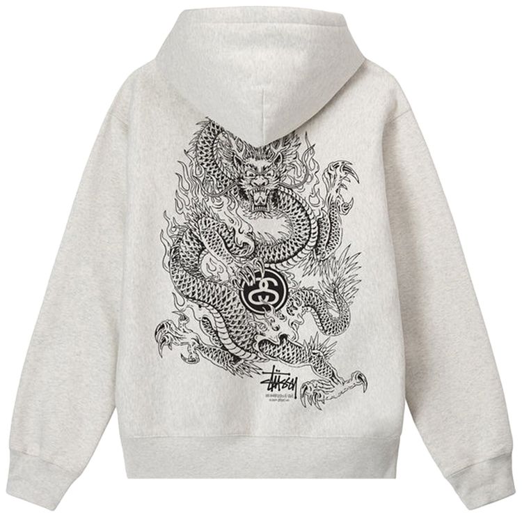 Stussy Dragon Hoodie Ash Heather