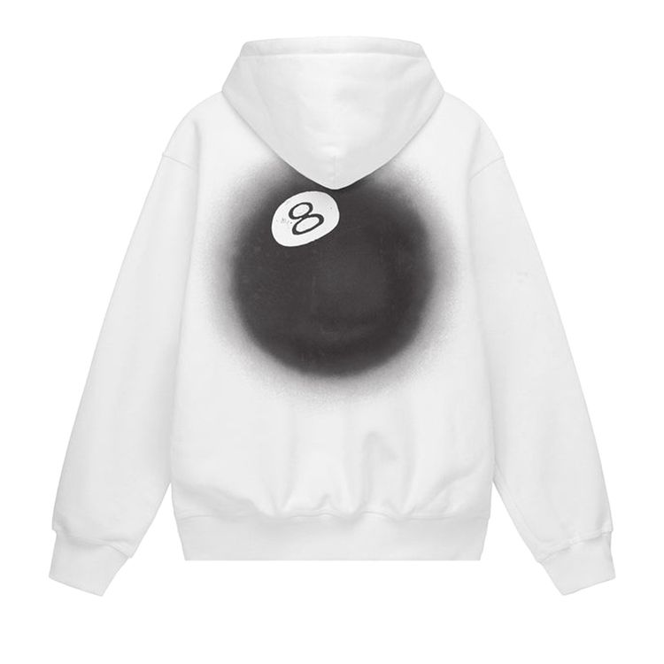 Stussy 8 Ball Fade Hoodie White
