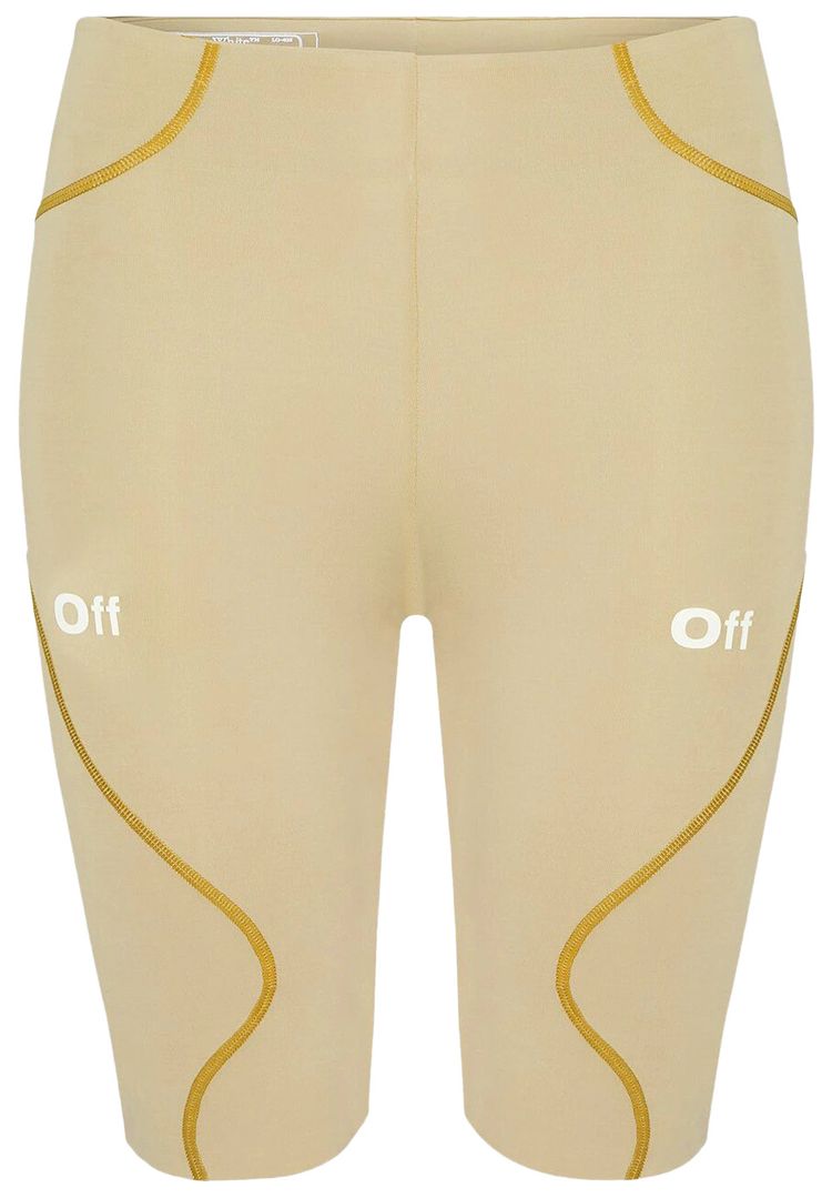 Off White Organic Seams Cyclist Short Forest Green