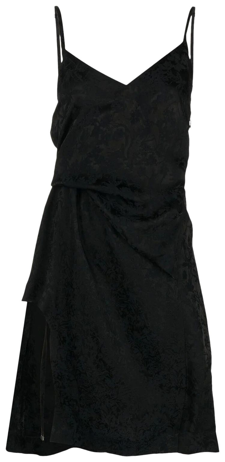 Off White Floral Jacquard Pull Up Dress BlackBlack