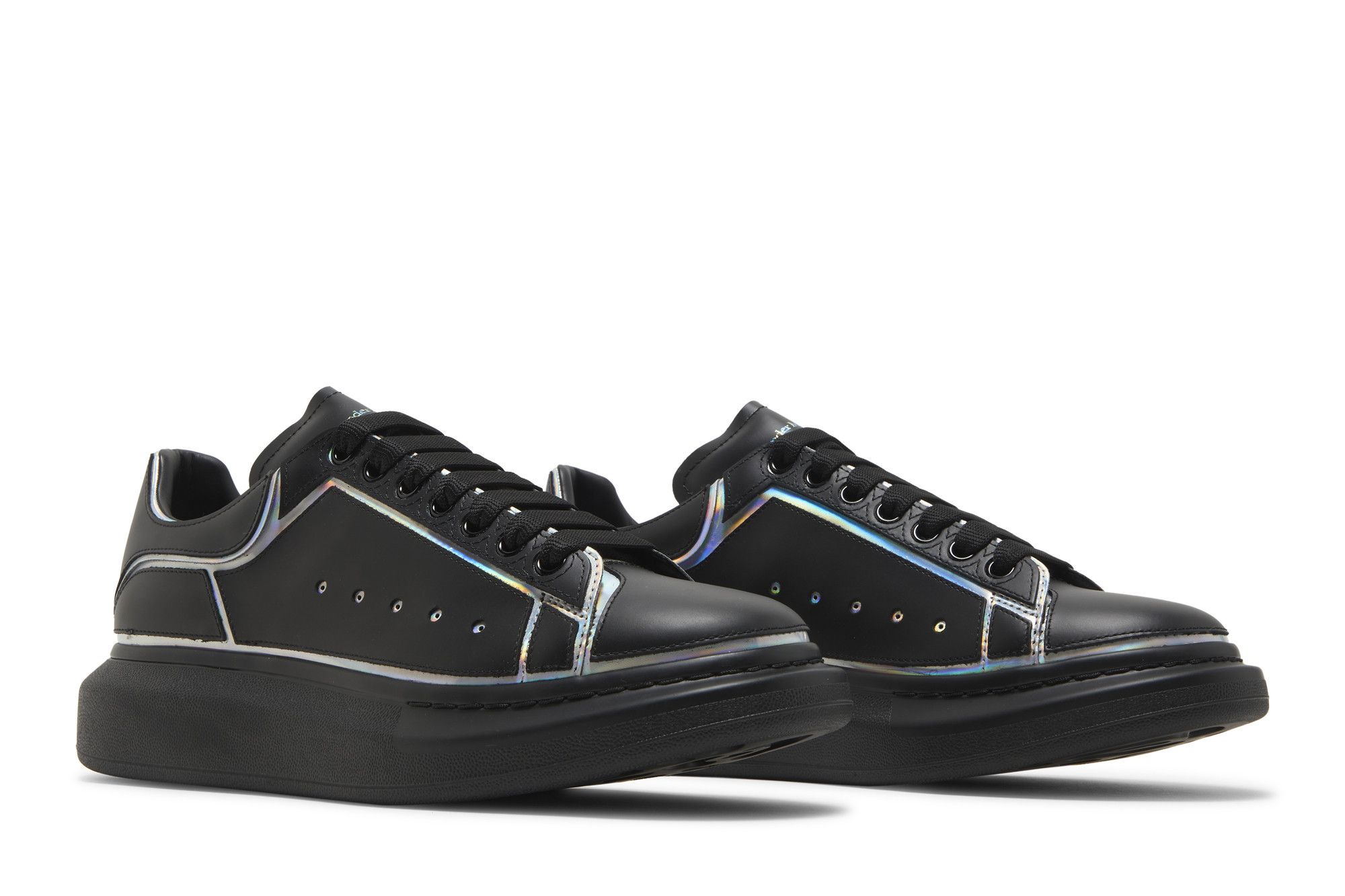 スニーカー Oversize Sneakers in Black & Silver Leather McQueen Oversize Sneakers | Shop Now at ICETIME LUXE