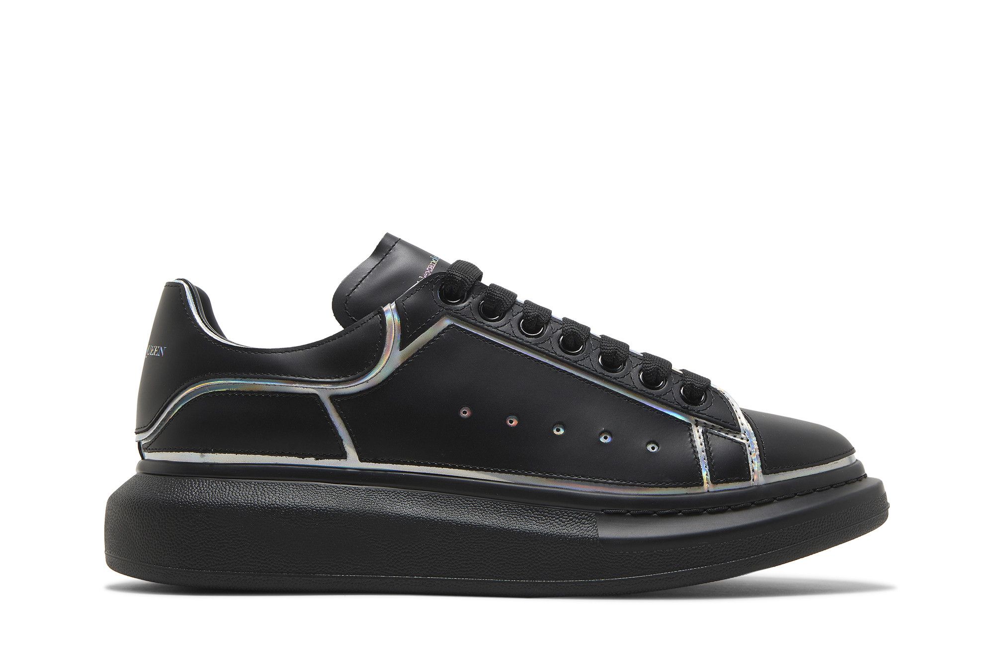 Buy Alexander McQueen Oversized Sneaker Black Silver Holo 645868 WIBNV 1587 GOAT