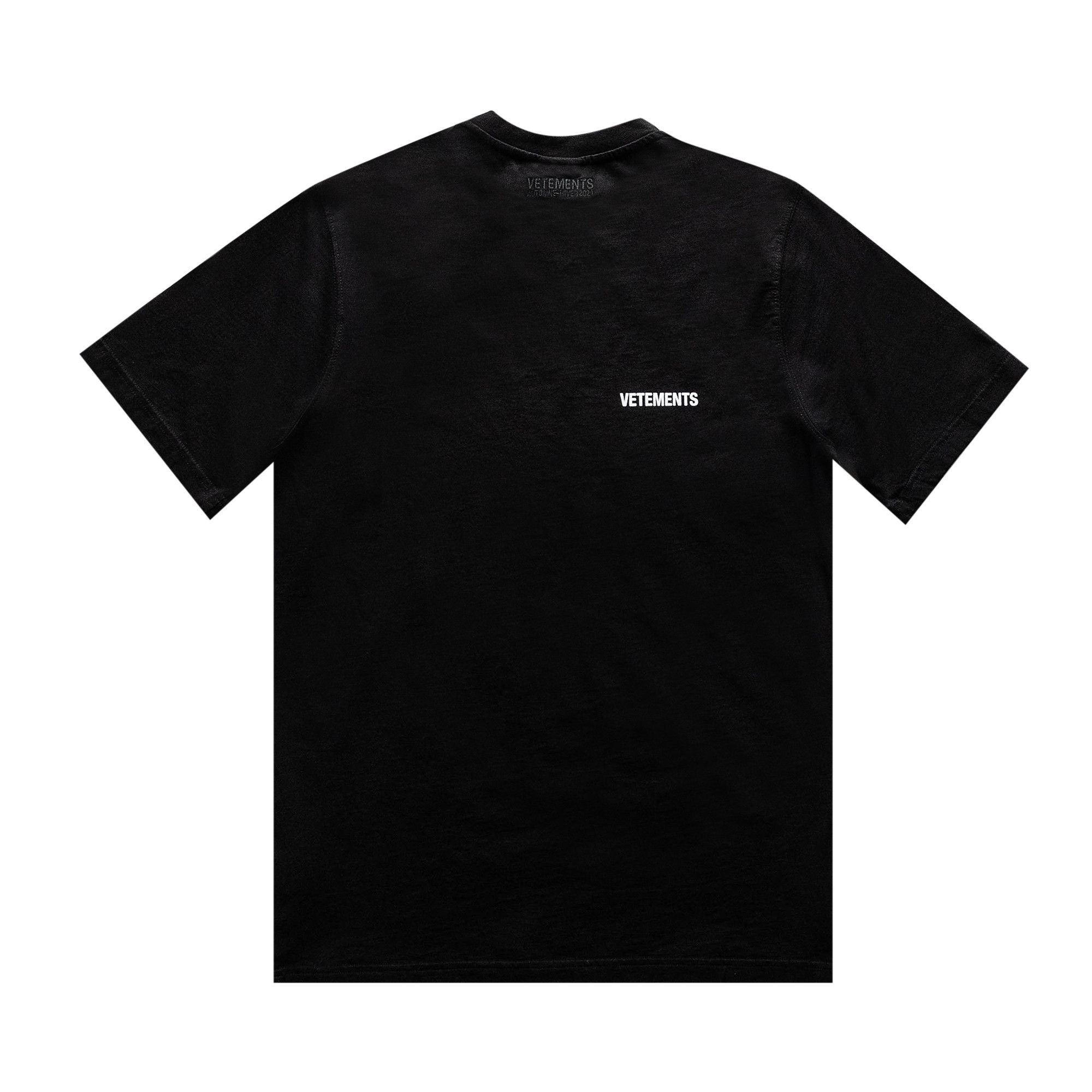 Buy Vetements Logo Front Back T-Shirt 'Black' - UAH21TR501 BLAC | GOAT