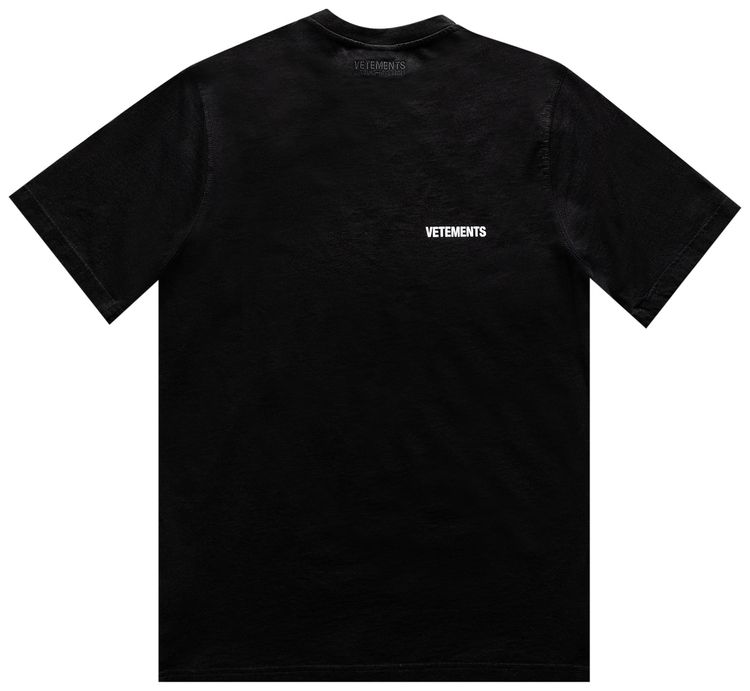 Vetements Logo Front Back T Shirt Black