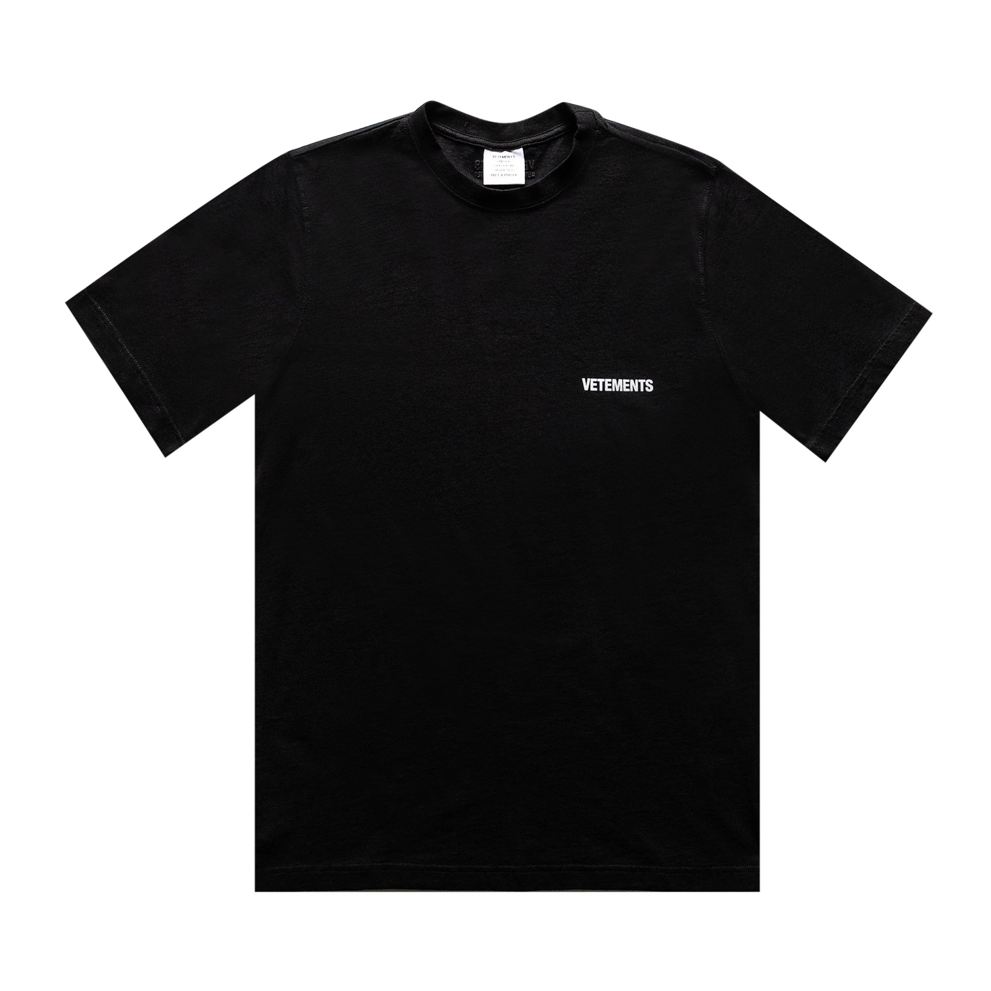 Buy Vetements Logo Front Back T-Shirt 'Black' - UAH21TR501 BLAC | GOAT