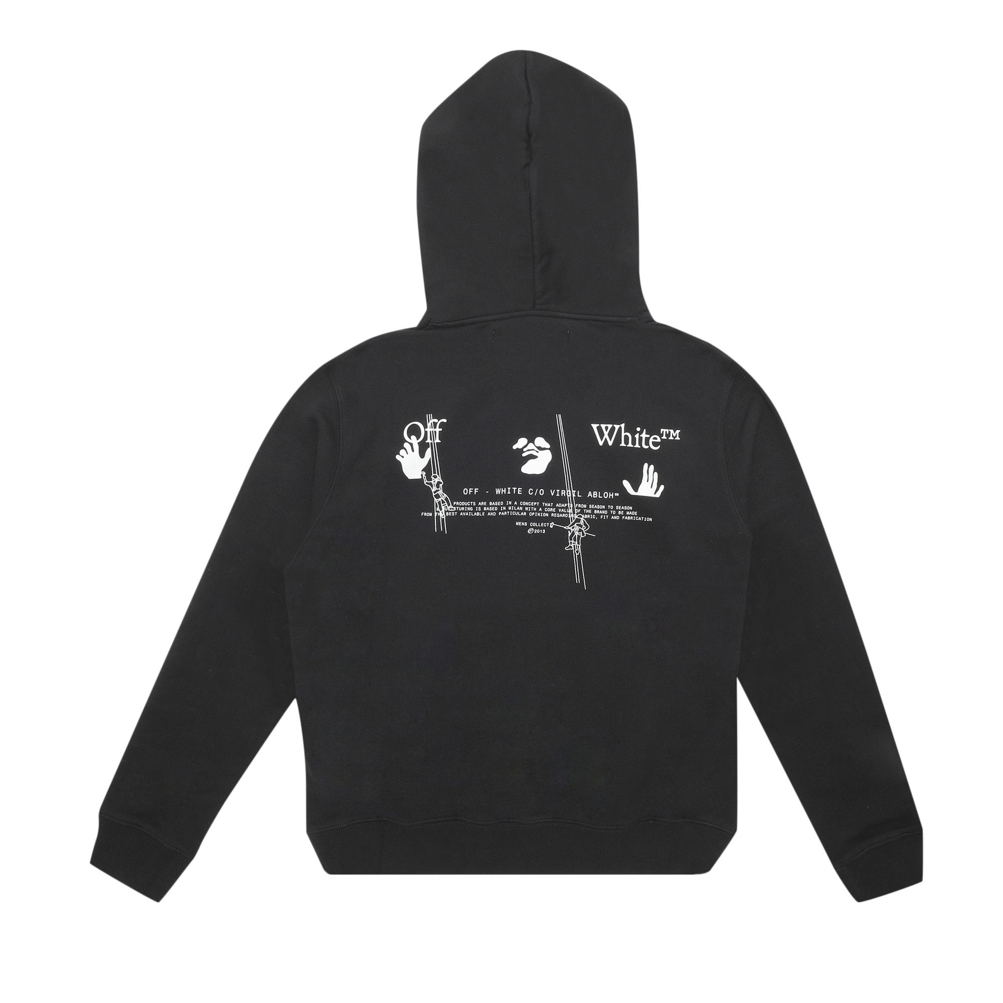 Buy Off White Workers Logo Slim Hoodie Black White OMBB034E20FLE0031001 GOAT