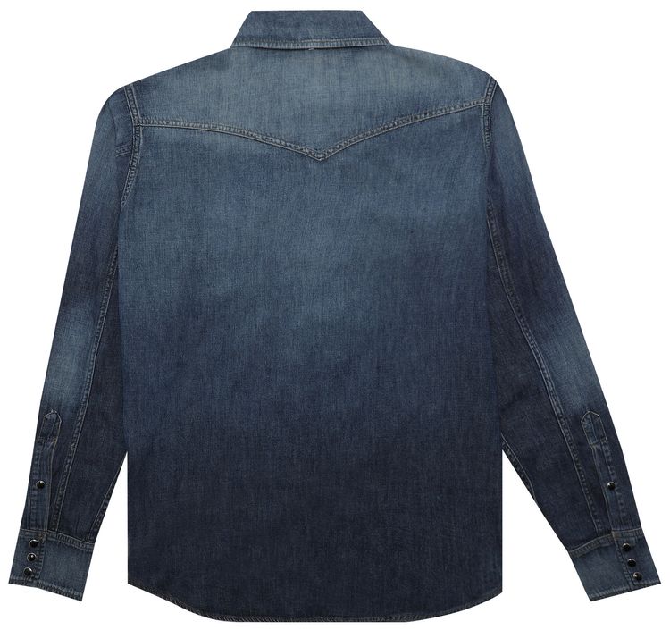 Saint Laurent Classic Western Shirt Dirty Med Vinta Blue