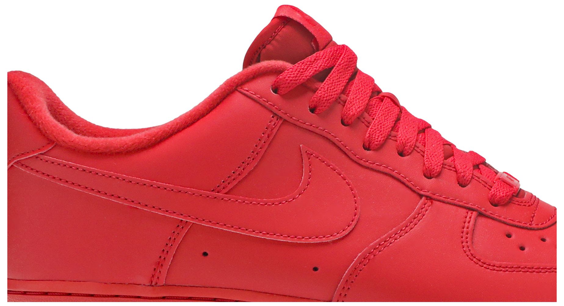 triple red air force 1 on feet