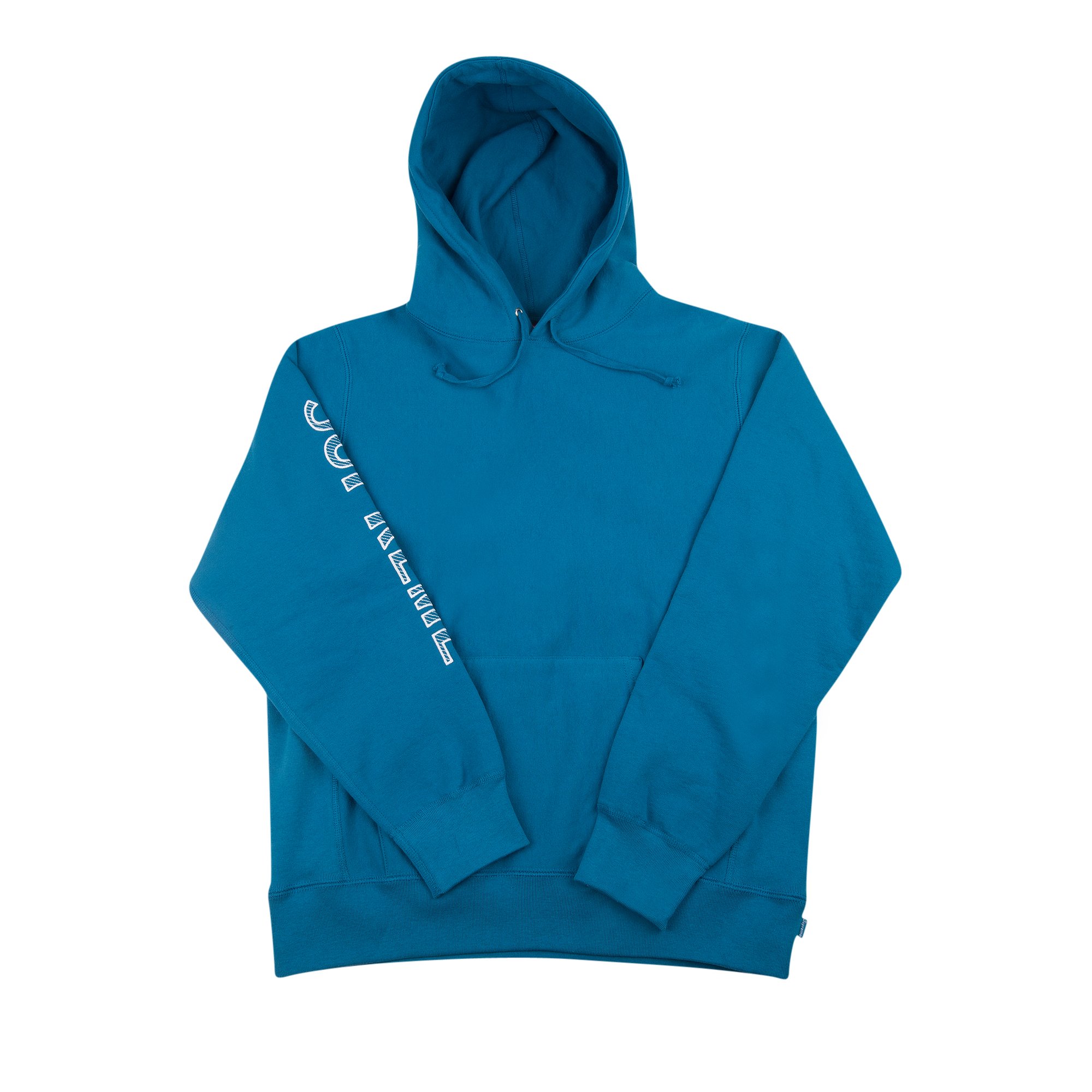Supreme Sleeve Embroidery Hooded Sweatshirt 'Dark Aqua'