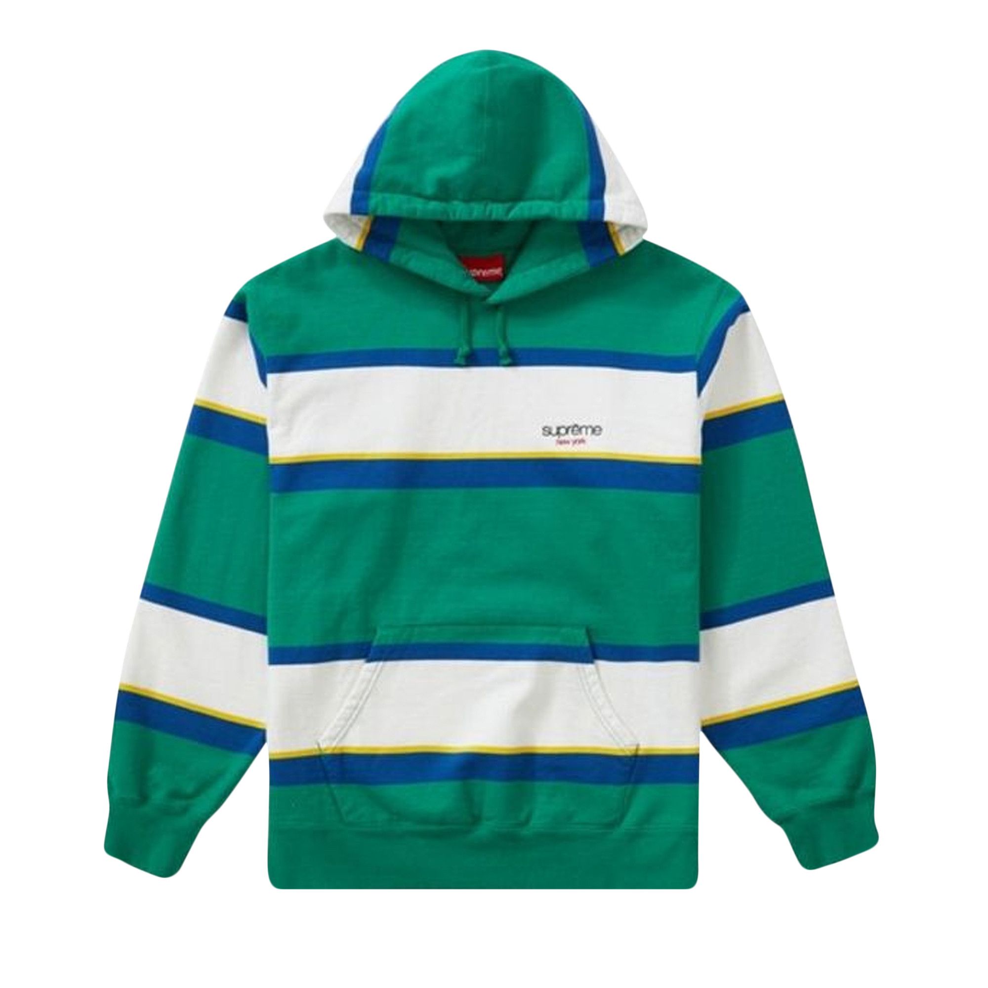 Supreme white striped hot sale hoodie