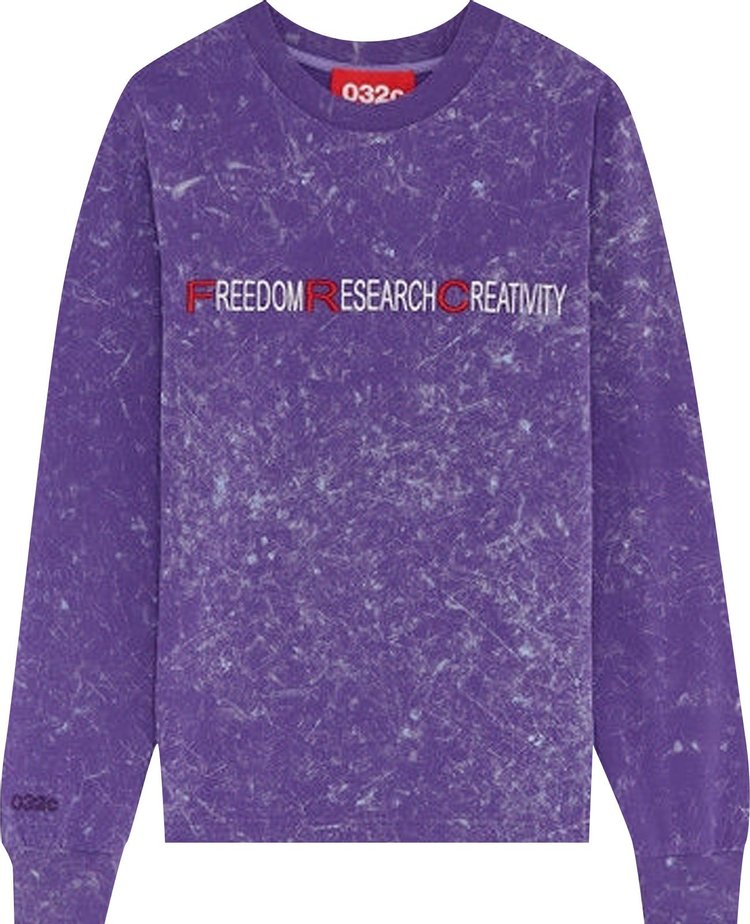 032C Acid Wash Long-Sleeve With Chest Embroidery 'Purple'
