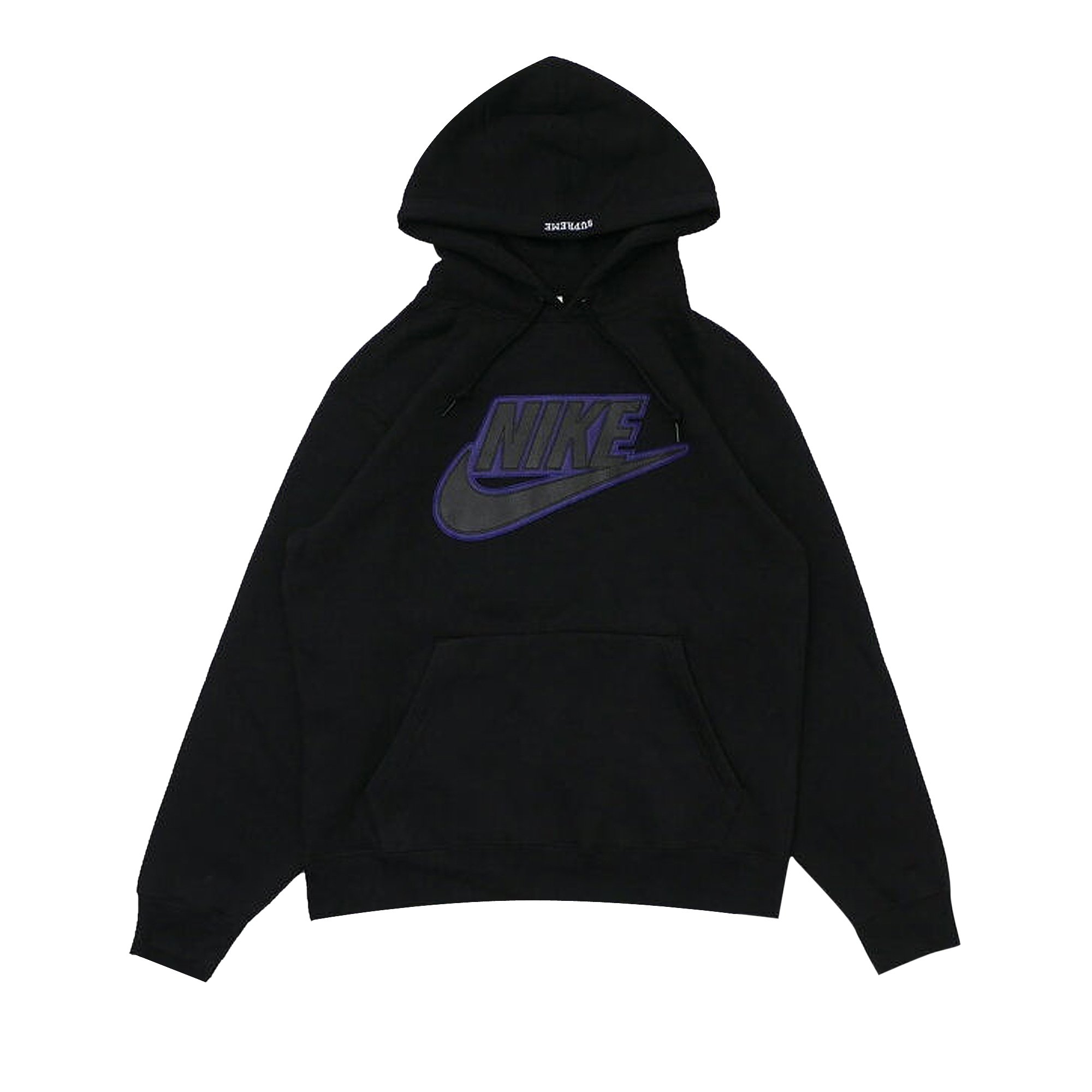 Buy Supreme x Nike Leather Appliqué Hooded Sweatshirt Black 'Black
