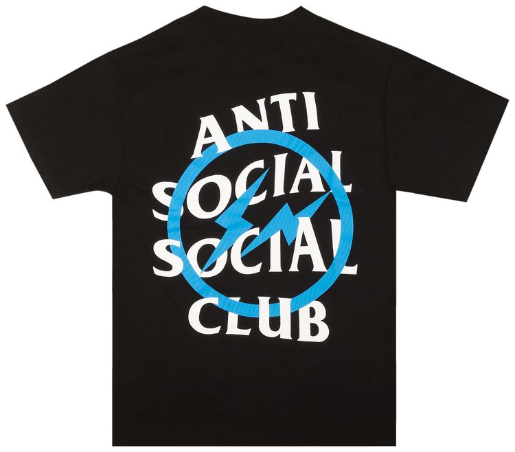 Anti Social Social Club x Fragment Design Blue Bolt Tee Black