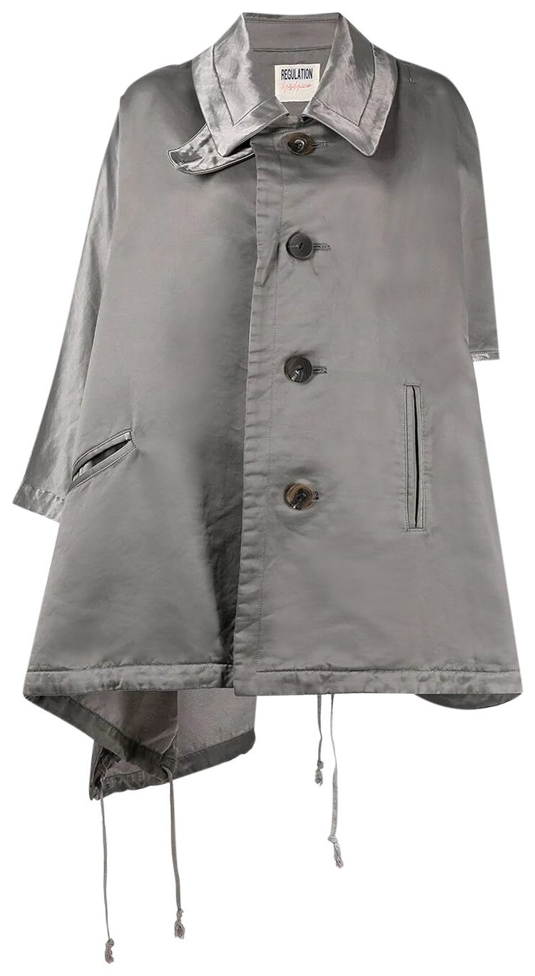Yohji Yamamoto Regulation Cape Poncho Jacket Grey