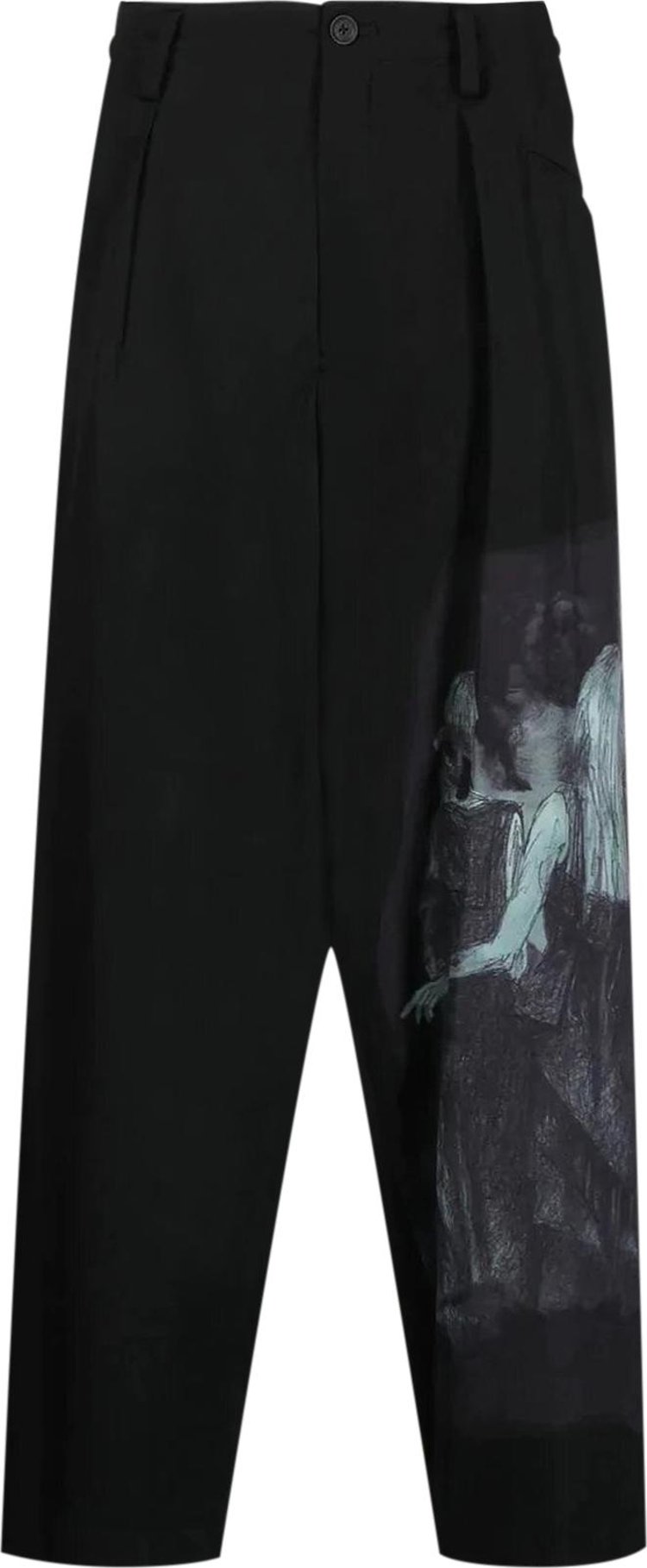 Yohji Yamamoto Pour Homme Dress Print Pants 'Black'
