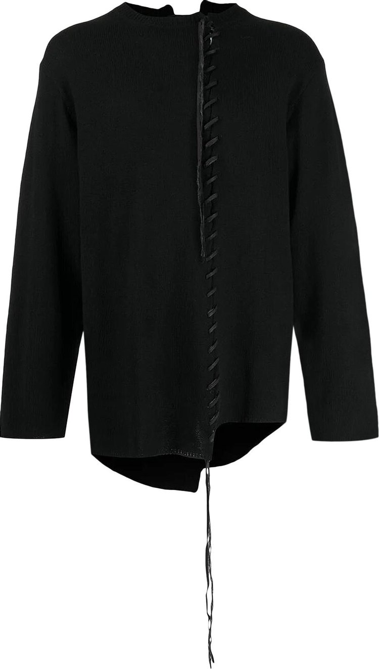 Yohji Yamamoto Pour Homme Leather String Long Cardigan 'Black'