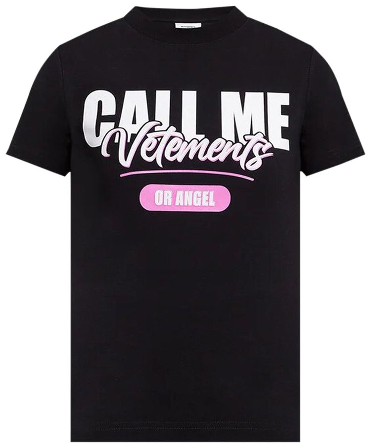 Vetements Call Me Graphic T Shirt Black