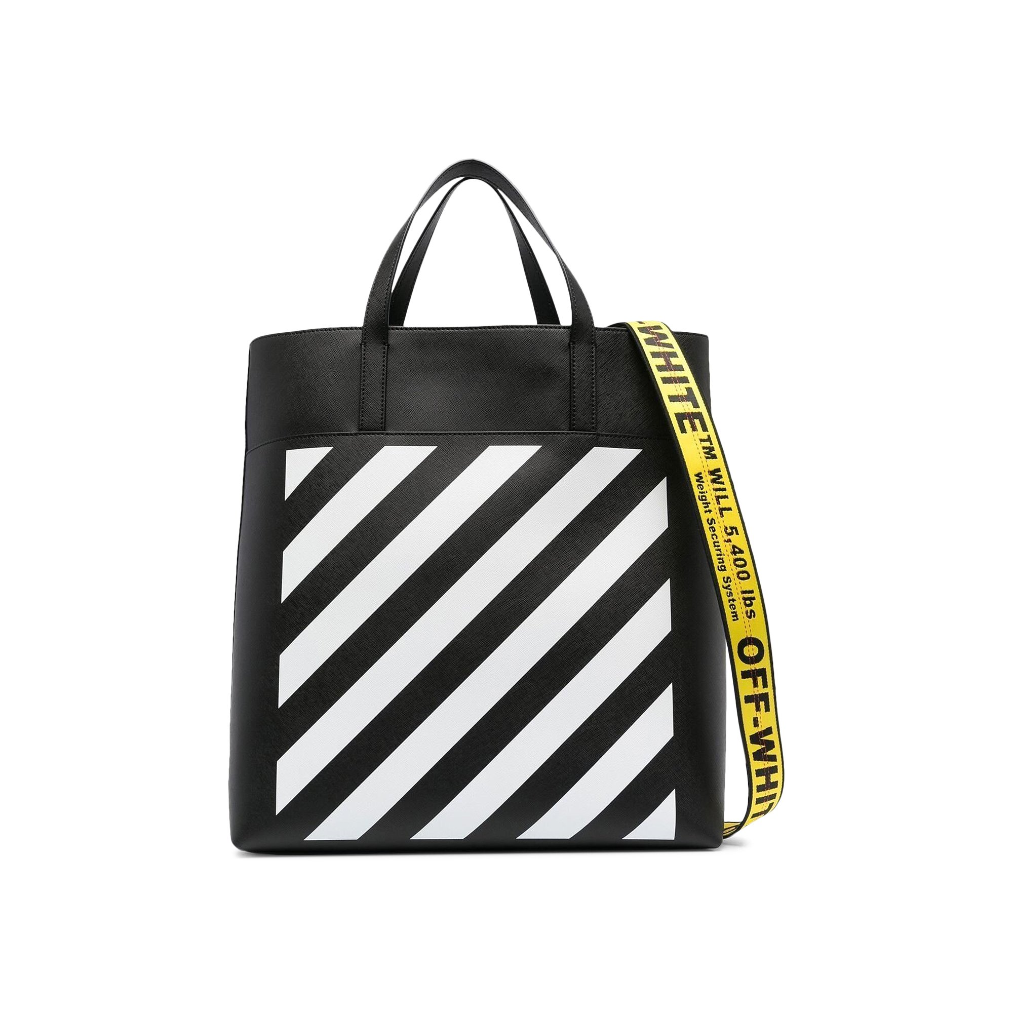 Buy Off-White Binder Diag Saffiano Tote Bag 'Black/White