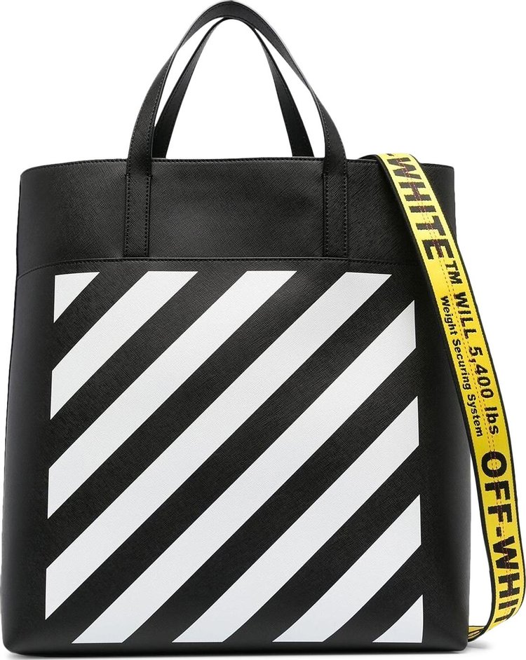 Off White Diagonal Binder Flap Bag Black / White leather ref.1006166 - Joli  Closet