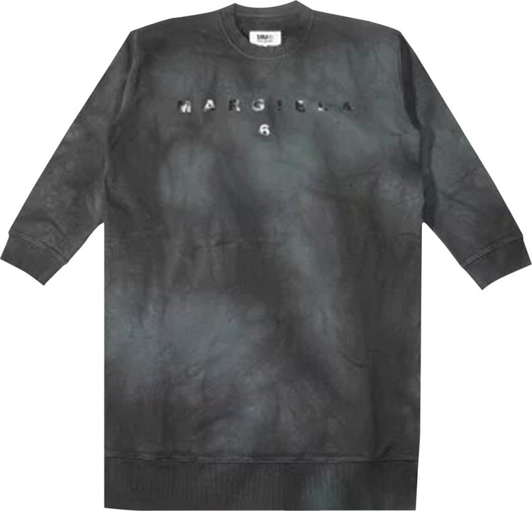 MM6 Maison Margiela Logo Printed Dress 'Tie Dyed Black'