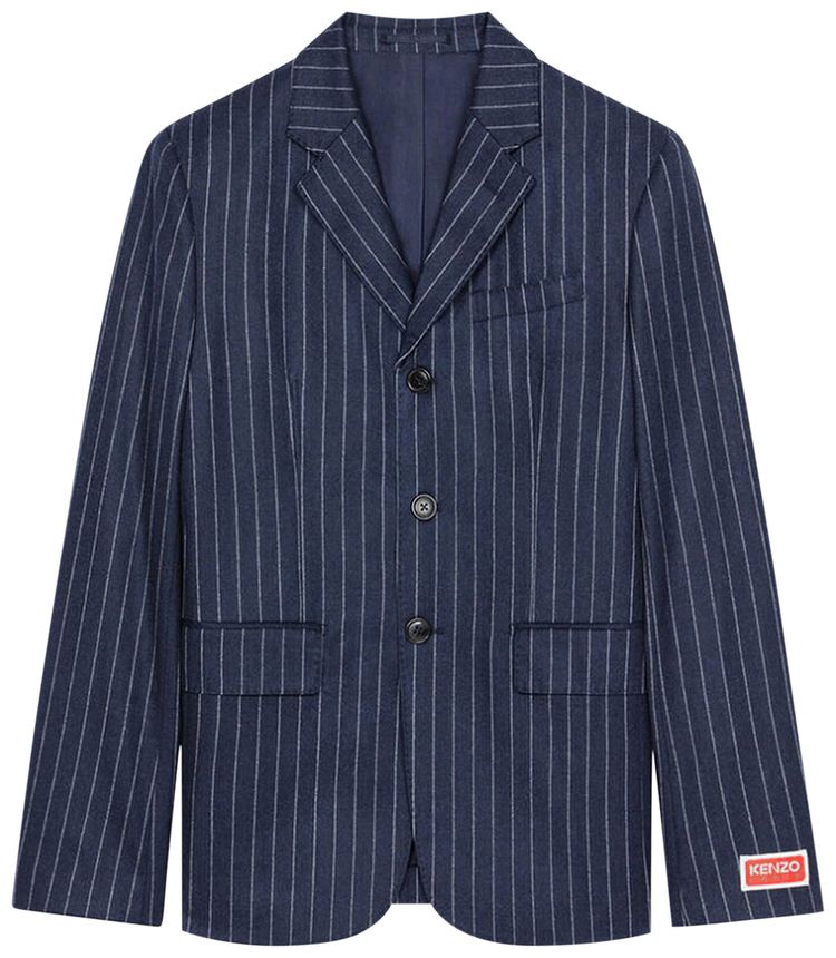 Kenzo Striped Fitted Jacket Midnight Blue