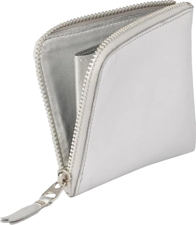 Comme des Garcons Wallet Gold Line L Zipper Wallet Silver