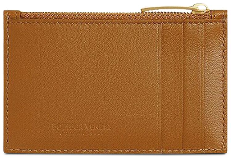 Bottega Veneta Zipped Card Case CamelGold