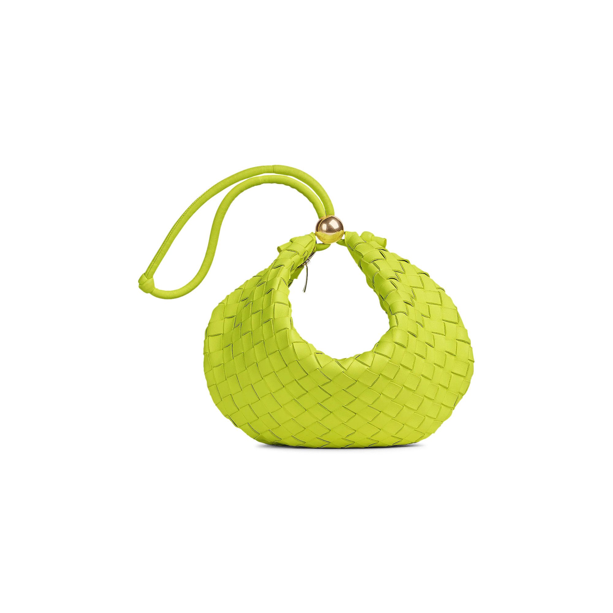 Buy Bottega Veneta Woven Turn Pouch 'Acid Kiwi/Gold' - 701024