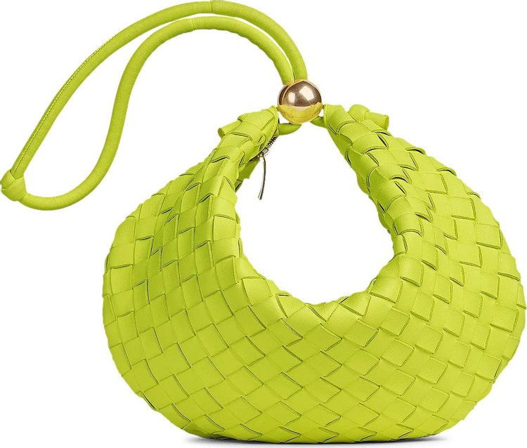 Bottega Veneta Woven Turn Pouch 'Acid Kiwi/Gold'