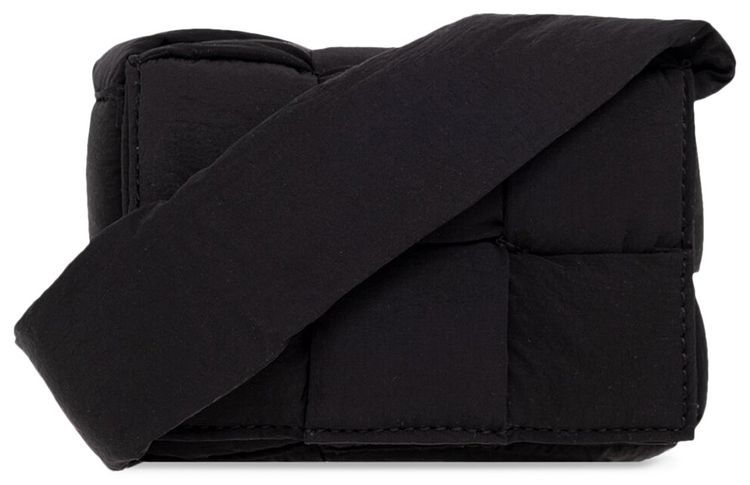 Bottega Veneta Padded Tech Mini Cassette Shoulder Bag BlackSilver