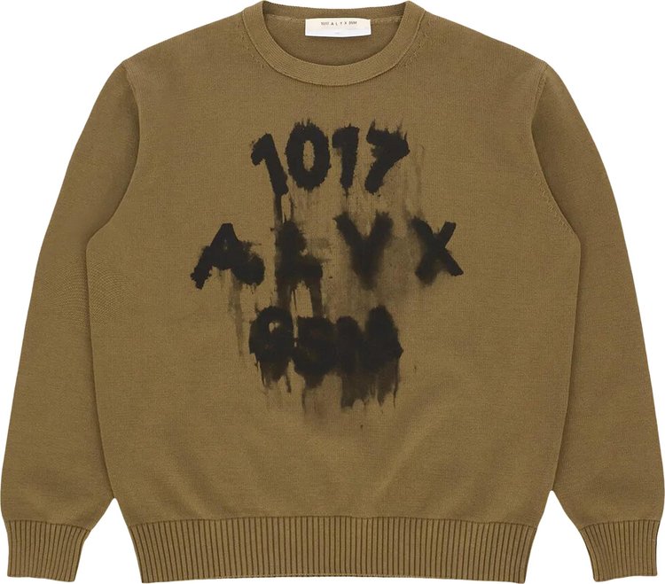1017 ALYX 9SM Treated Logo Crewneck Sweater 'Military Green'