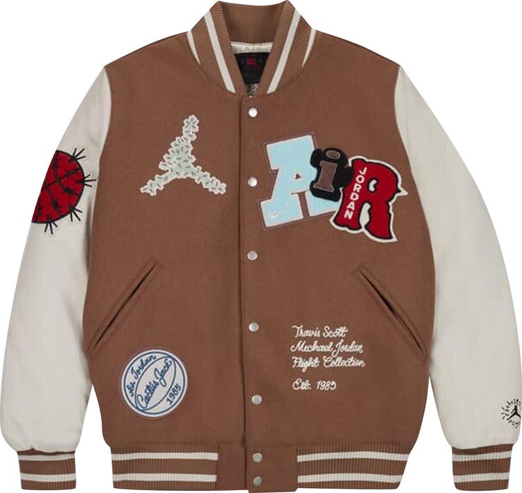 Air Jordan x Travis Scott Varsity Jacket 'Antique Brown'