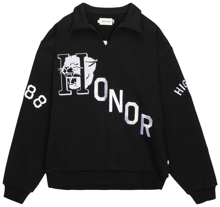 Honor The Gift Mascot Henley Sweater Black