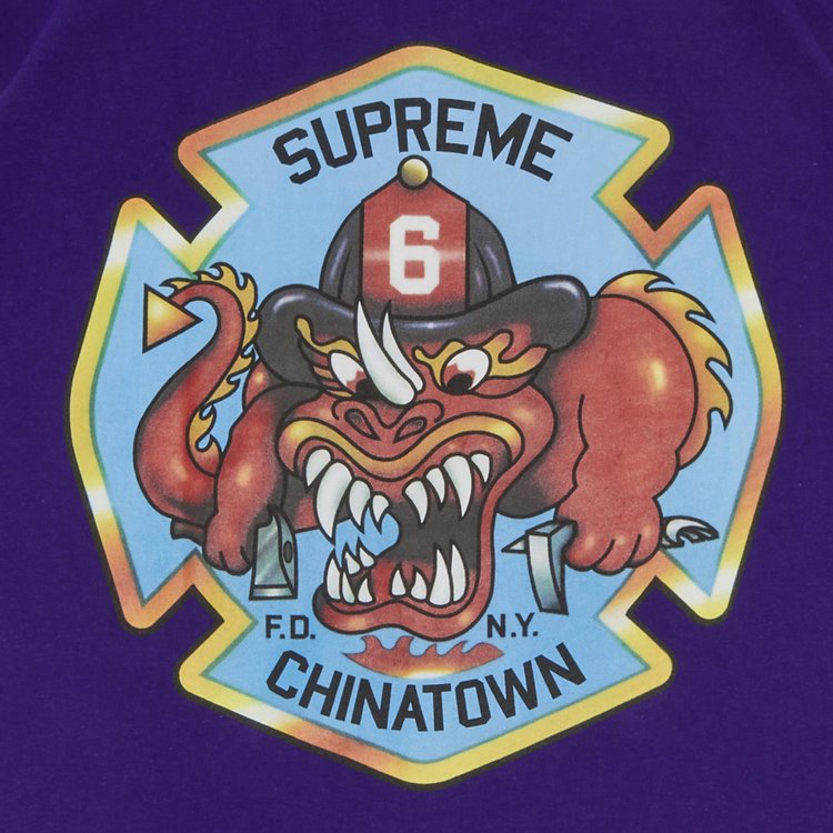 Supreme FDNY Engine 9 Tee Purple